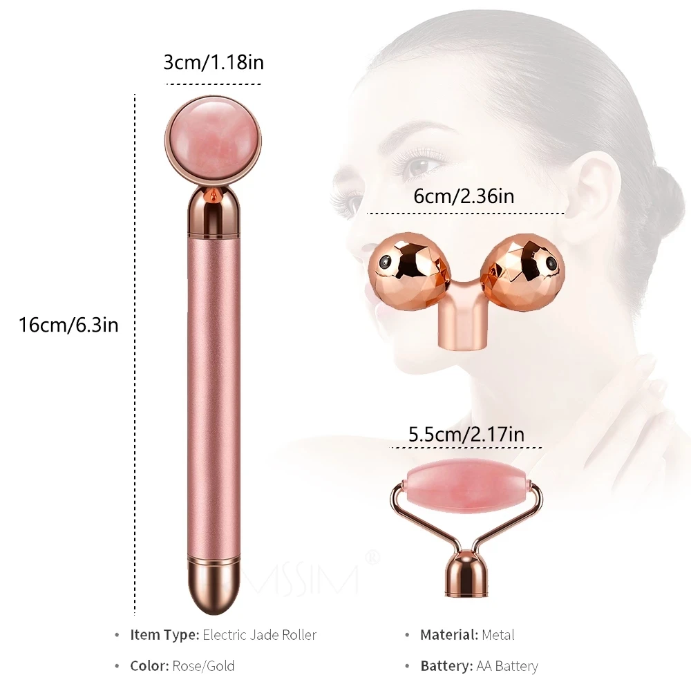 3In1 Electric Jade Roller Slimming Face Massage Lifting Vibrating Natural Rose Quartz Jade Roller Stone Facial Beauty Skin Tool
3In1 Electric Jade Roller Slimming Face Massage Lifting Vibrating Natural Rose Quartz Jade Roller Stone Facial Beauty Skin Tool