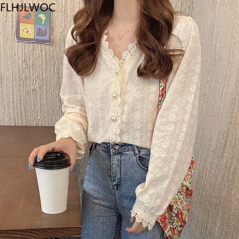 Hollow Out Lace Chic Korean Design Tops Blusas Fashion Solid Black Long Sleeve Elegant Office Lady Basic Shirts Blouses
Hollow Out Lace Chic Korean Design Tops Blusas Fashion Solid Black Long Sleeve Elegant Office Lady Basic Shirts Blouses