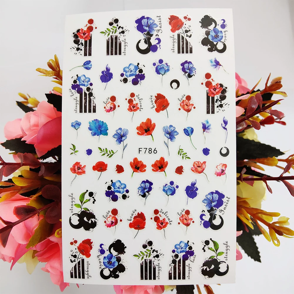New 3D Stickers for Nails Blue Red Watercolor Flowers Nail Art Decorations Sliders Self Adhesive Design Manicure Accessories
New 3D Stickers for Nails Blue Red Watercolor Flowers Nail Art Decorations Sliders Self Adhesive Design Manicure Accessories