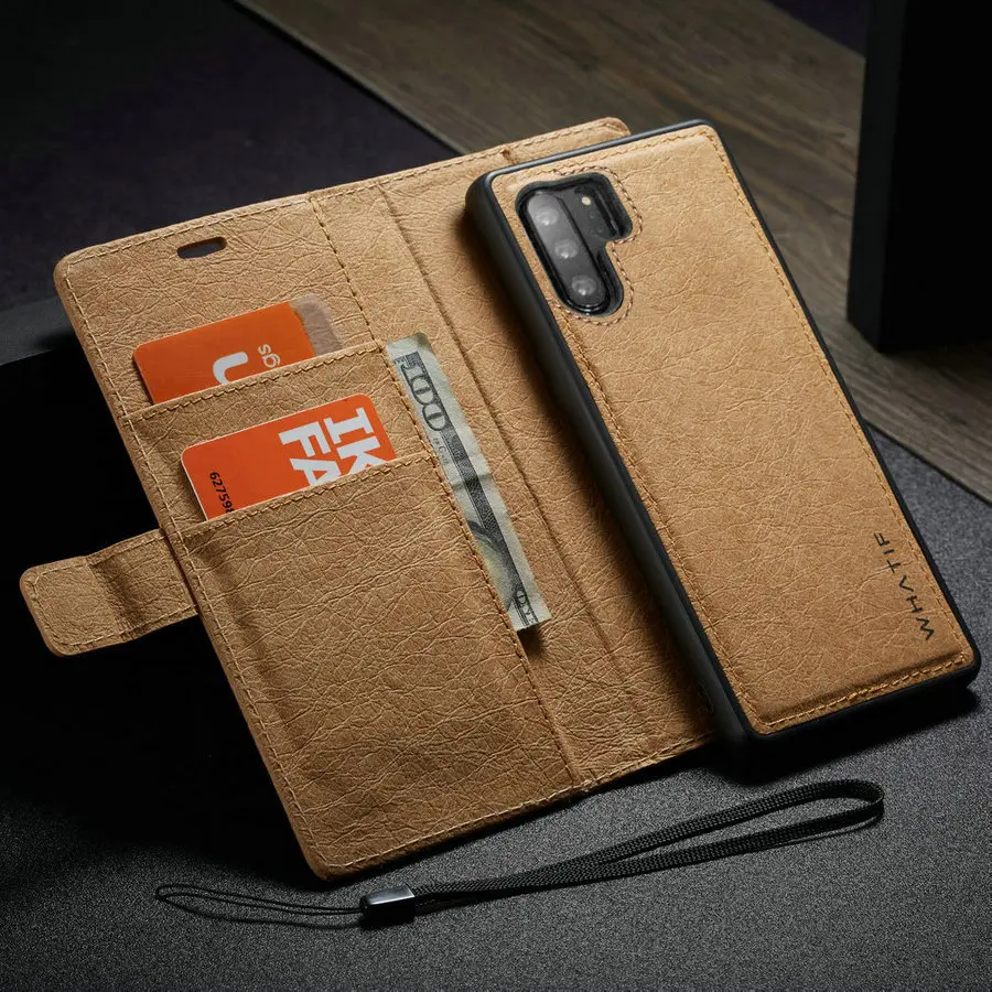 Чехол CaseMe для Samsung Galaxy Note 10 Plus / чехол со съемной подставкой кожаный бумажник из