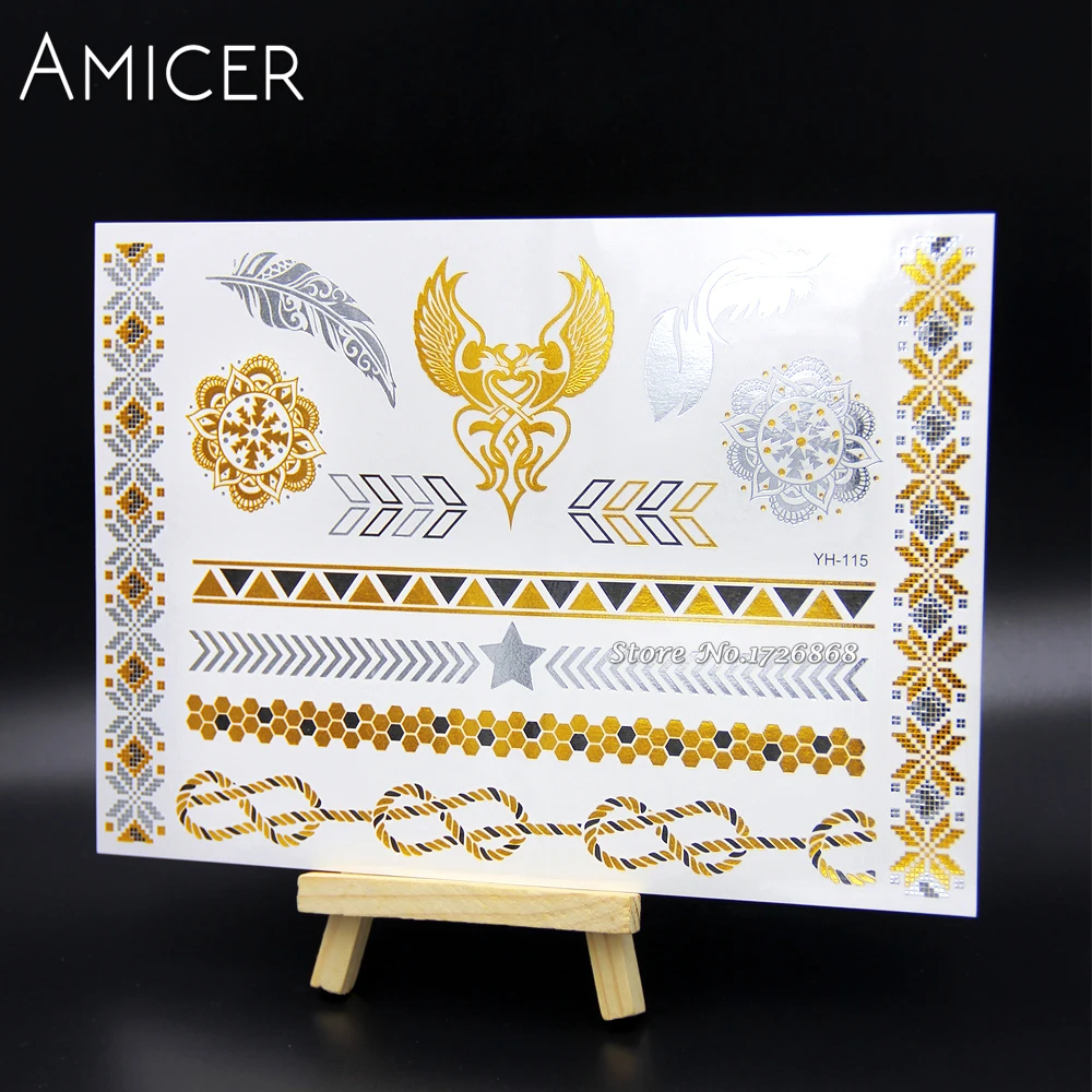 fashion Jewelry Gold Types Tattoos Temporary Stickers Flash Tattoo Style Body Art Feather Star
fashion Jewelry Gold Types Tattoos Temporary Stickers Flash Tattoo Style Body Art Feather Star