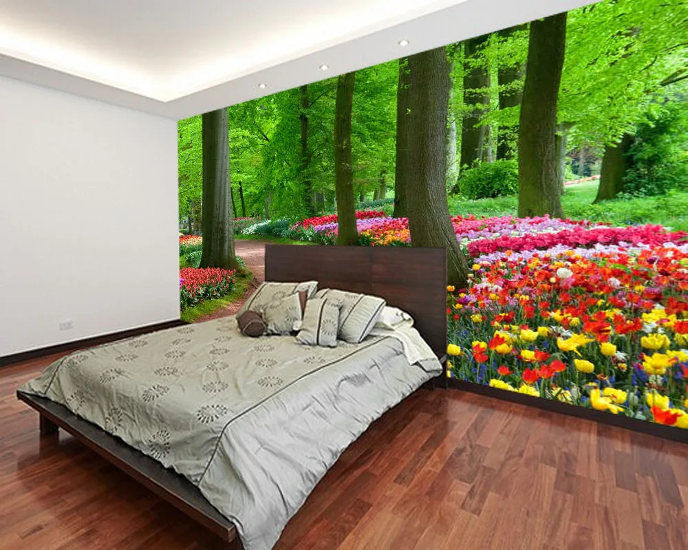 Papel де parede весенние Пейзажи большой цветок дерева в парке 3d обои гостиная ТВ