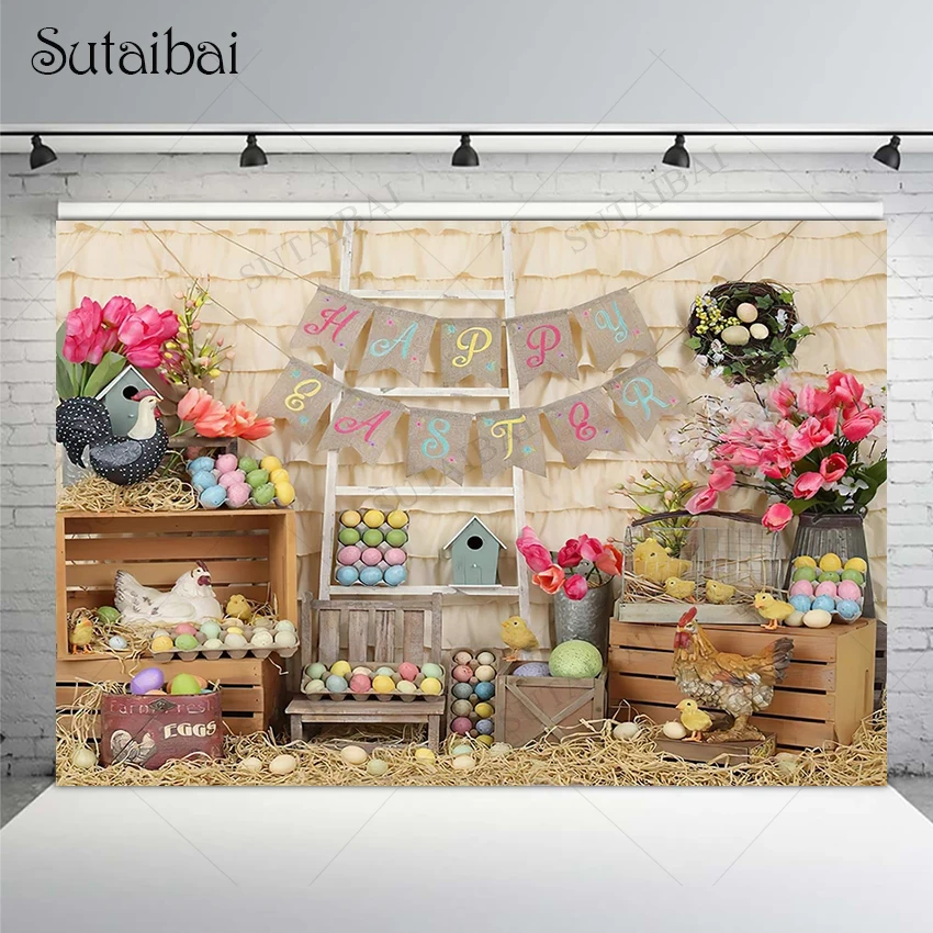 Spring Happy Easter Photography Background Eggs Flower Green Plants Kids Portrait Decoration Backdrop Photo Studio Prop
Spring Happy Easter Photography Background Eggs Flower Green Plants Kids Portrait Decoration Backdrop Photo Studio Prop
