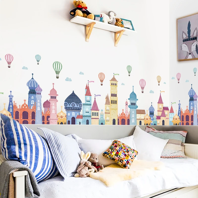 Removable Nordic Cartoon Castle Wall Stickers for Kids room Kindergarten Nursery Wall Decals Self-adhesive Vinyl PVC Wall Murals
Removable Nordic Cartoon Castle Wall Stickers for Kids room Kindergarten Nursery Wall Decals Self-adhesive Vinyl PVC Wall Murals