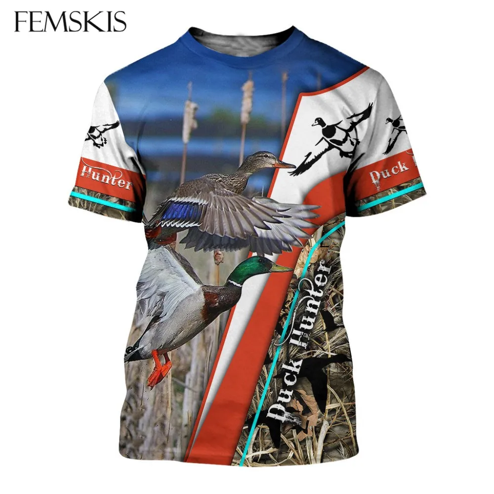 FEMSKIS 3D Printed Duck Hunter Men T-shirt Animal Harajuku Fashion Women Tee shirt Summer Casual Unisex Tshirt Top Drop shipping
FEMSKIS 3D Printed Duck Hunter Men T-shirt Animal Harajuku Fashion Women Tee shirt Summer Casual Unisex Tshirt Top Drop shipping