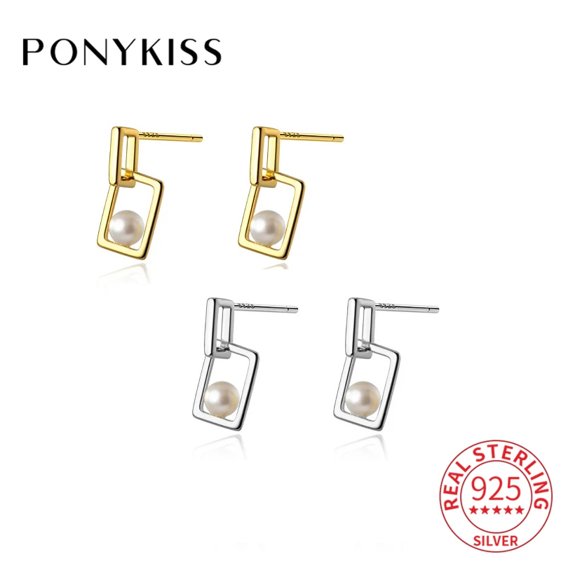 PONYKISS Trendy 925 Sterling Silver Geometric Pearl 14K Gold Stud Earrings For Women Lovely Fine Jewelry Gift Drop Shipping 
PONYKISS Trendy 925 Sterling Silver Geometric Pearl 14K Gold Stud Earrings For Women Lovely Fine Jewelry Gift Drop Shipping
