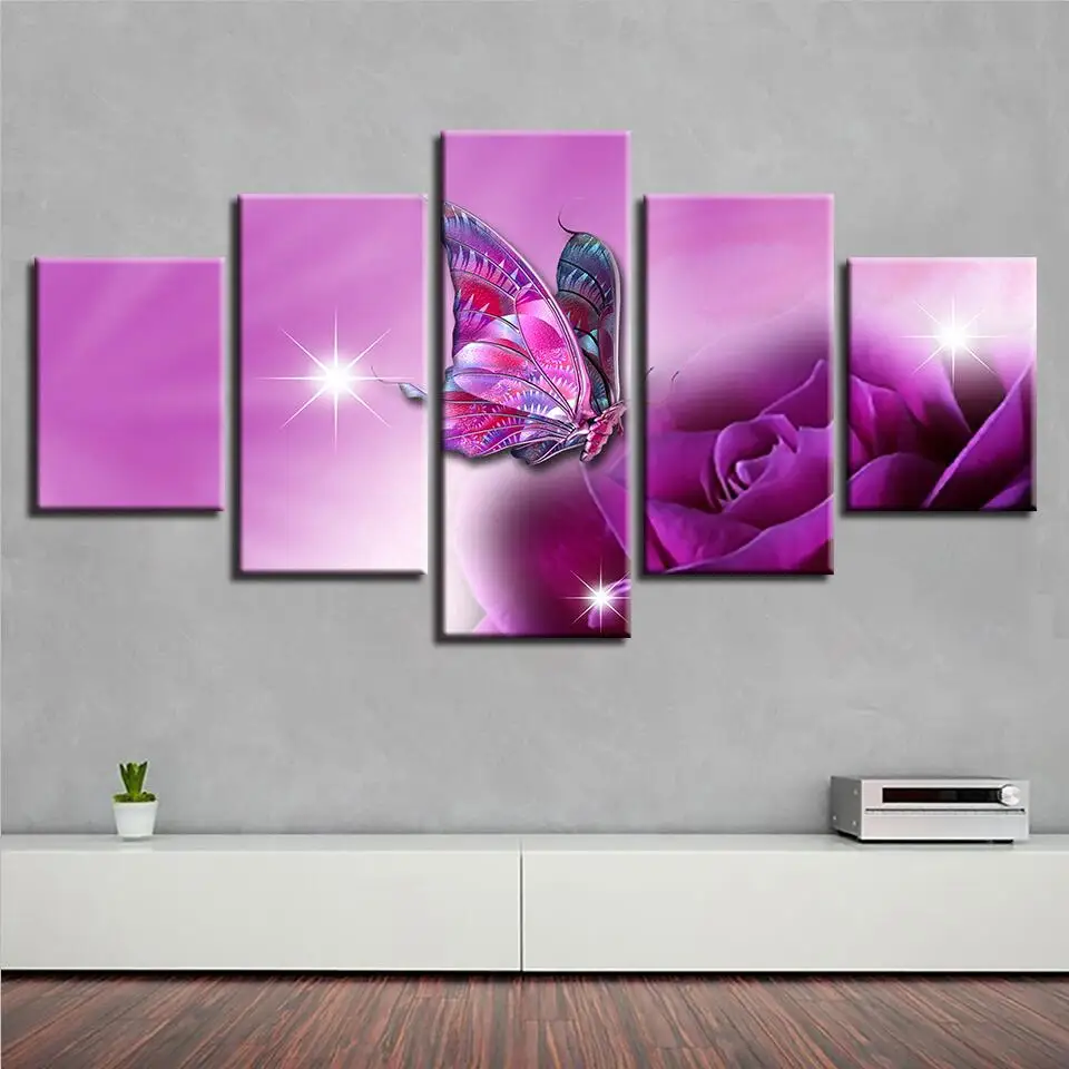 Home Decor Office Frame Wall Artwork Poster Modern Canvas 5 Pieces Butterfly Flower HD Printed Modular Scenery Pictures Painting 
Home Decor Office Frame Wall Artwork Poster Modern Canvas 5 Pieces Butterfly Flower HD Printed Modular Scenery Pictures Painting