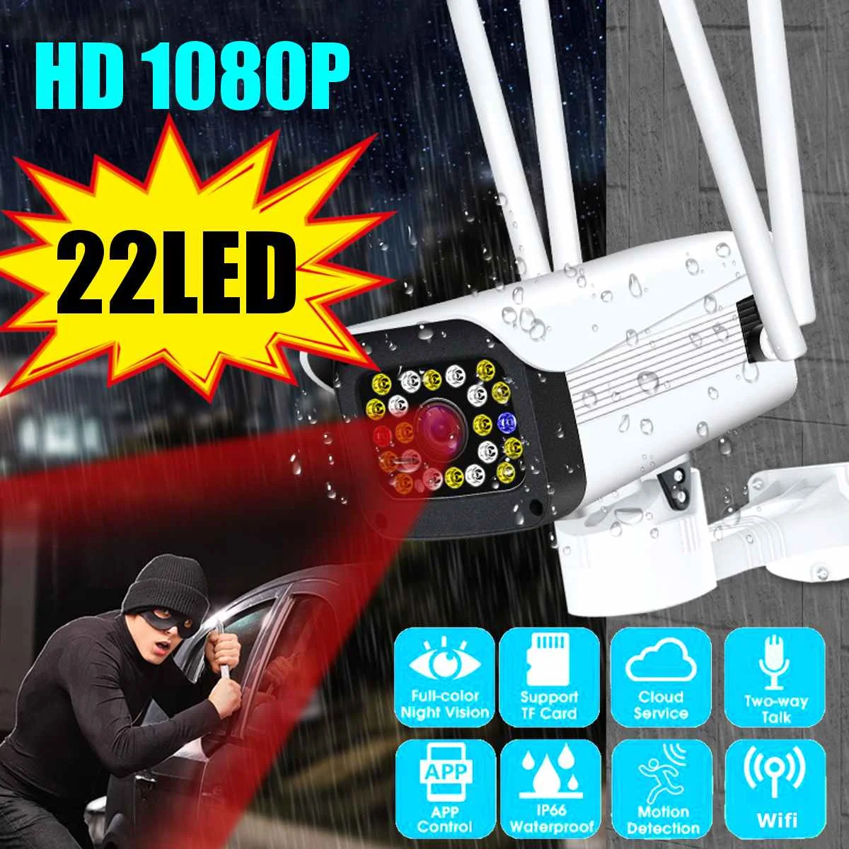 Ip camera SD card slot 2MP HD Outdoor Waterproof Infrared 30m Night Vision Security Video Surveillance
Ip camera SD card slot 2MP HD Outdoor Waterproof Infrared 30m Night Vision Security Video Surveillance