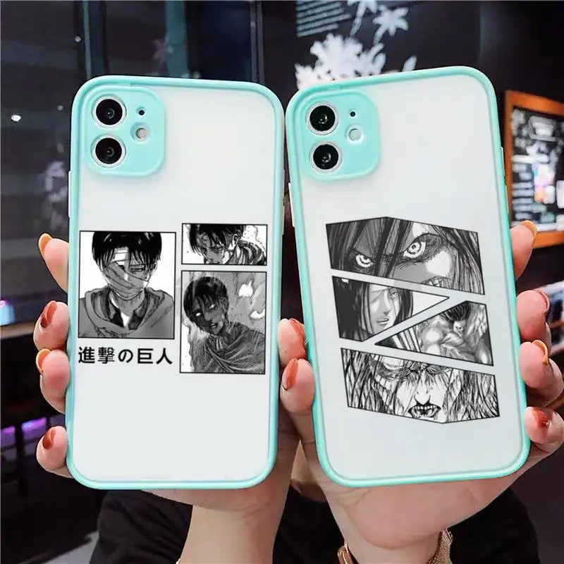 Attack on titan anime Phone Case For iPhone 12 11 Mini Pro XR XS Max 7 8 Plus X Matte transparent blue Back Cover
Attack on titan anime Phone Case For iPhone 12 11 Mini Pro XR XS Max 7 8 Plus X Matte transparent blue Back Cover