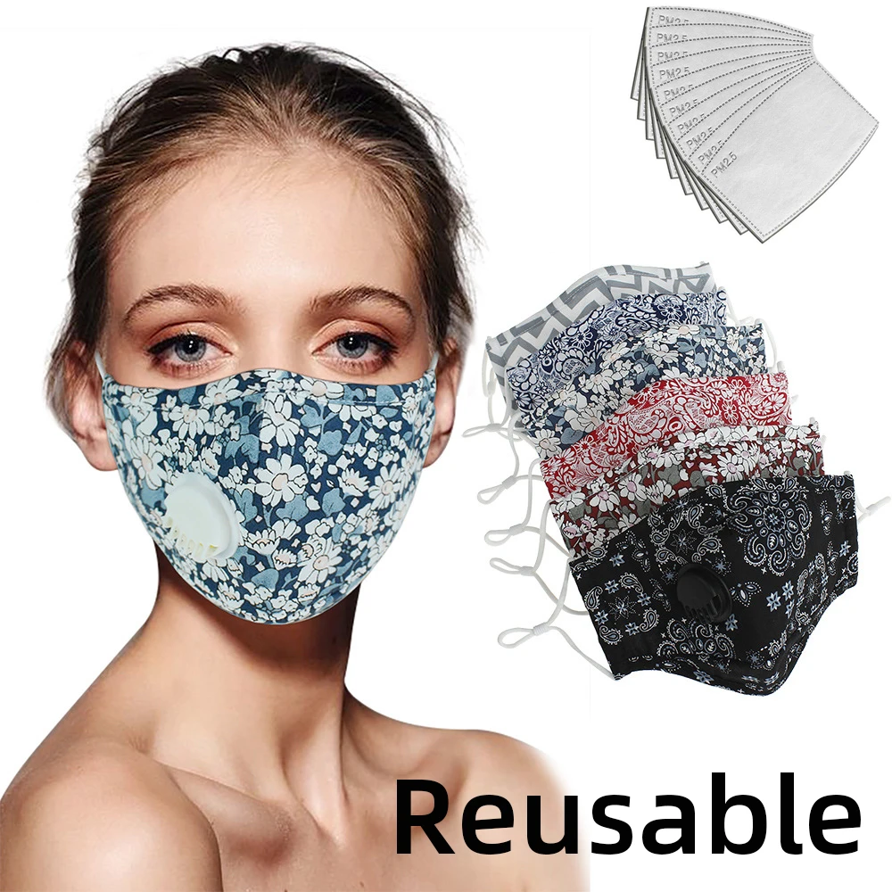4PCS Breathable Face Mask Floral Prints Washable Reusable Valve Mouth Masks PM2.5 Activated Carbon Filter Unisex Dust-proof MasK
4PCS Breathable Face Mask Floral Prints Washable Reusable Valve Mouth Masks PM2.5 Activated Carbon Filter Unisex Dust-proof MasK
