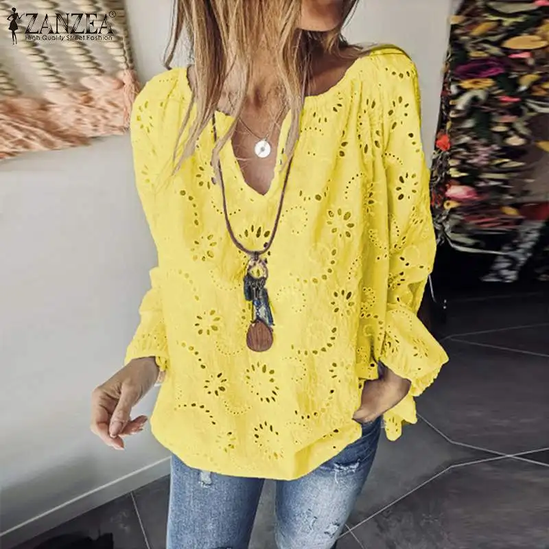 Women's Embroidery Blouses ZANZEA 2022 Bohemian Lace Tops Casual V Neck Blusas Female Hollow Long Sleeve Summer Tunic
Women's Embroidery Blouses ZANZEA 2022 Bohemian Lace Tops Casual V Neck Blusas Female Hollow Long Sleeve Summer Tunic