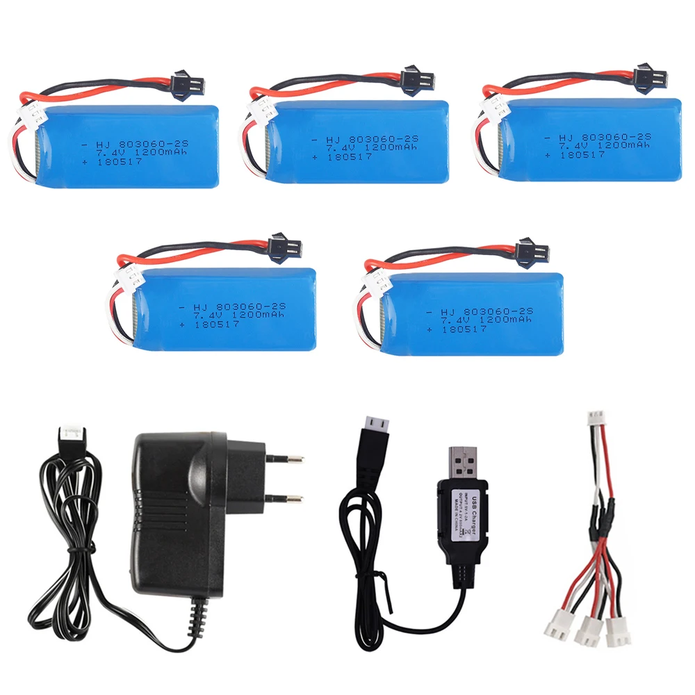 7 4 в 1200 мАч Lipo батарея 803060 с зарядным устройством для H26 H26C H26W H26D H26HW вертолет