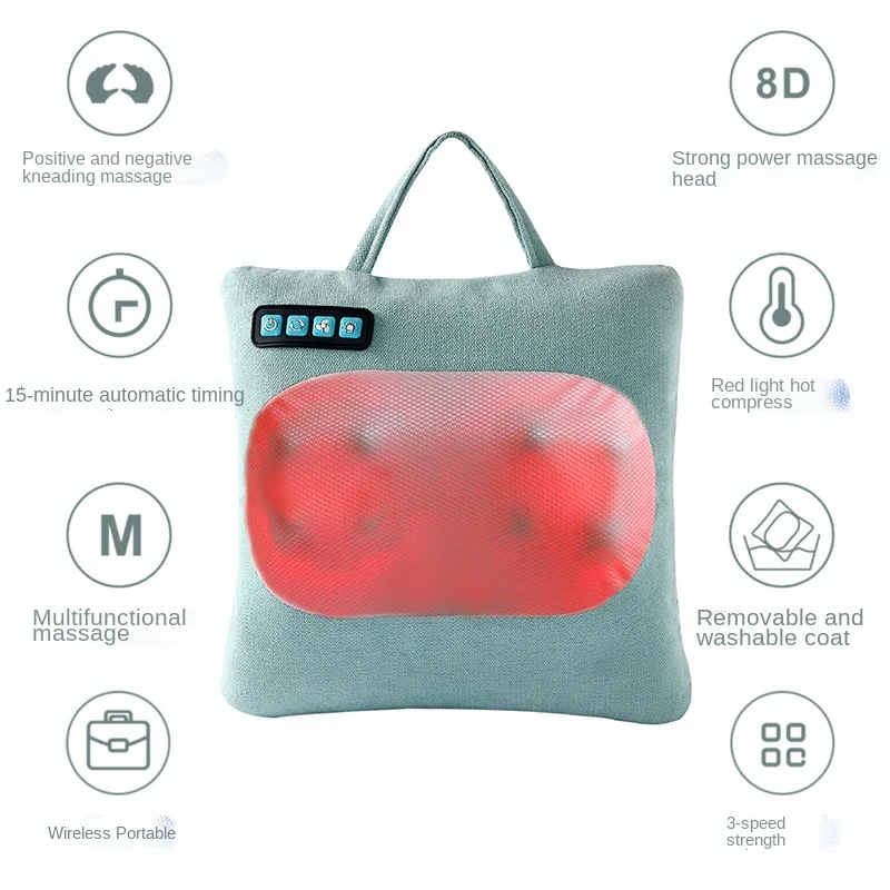 4speed USB Rechargeable Cervical Spine Massage Lumbar Pillow Hot Compress Waist Neck and Shoulder Massage Pillow Car Home Office 
4speed USB Rechargeable Cervical Spine Massage Lumbar Pillow Hot Compress Waist Neck and Shoulder Massage Pillow Car Home Office