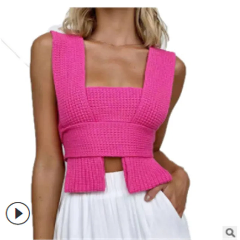 2021 Summer Women Knitted Vest, Solid Color Square Neck Camisole Sleeveless Tops for Summer, Apricot/Rose Red
2021 Summer Women Knitted Vest, Solid Color Square Neck Camisole Sleeveless Tops for Summer, Apricot/Rose Red