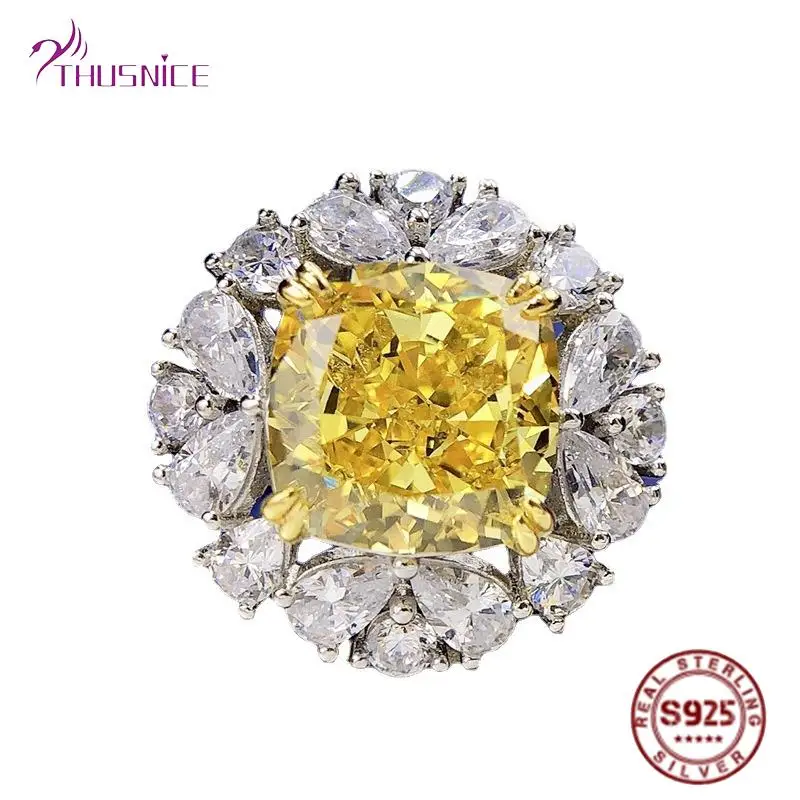 Hot Sale 100% 925 Sterling Silver Topaz Ring 11*11mm High Carbon Diamond Bridal Rings Sparkling Wedding Party Jewelry Gifts
Hot Sale 100% 925 Sterling Silver Topaz Ring 11*11mm High Carbon Diamond Bridal Rings Sparkling Wedding Party Jewelry Gifts