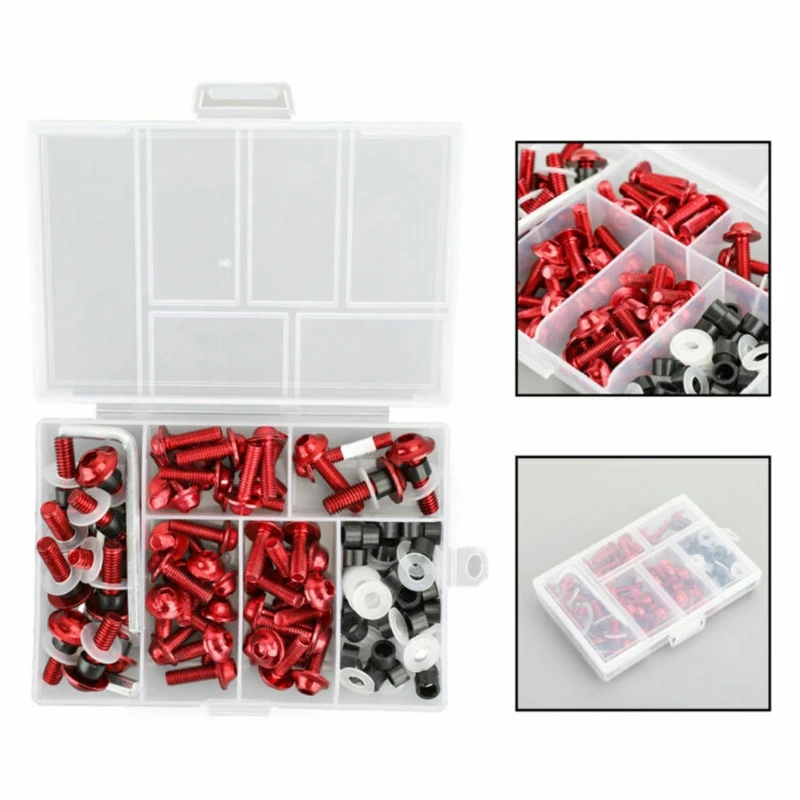 Universal 158pcs Motorcycle Fairing Bolts Kit Fastener Clips Screw Durable Stylish Motorcycle Accessories
Universal 158pcs Motorcycle Fairing Bolts Kit Fastener Clips Screw Durable Stylish Motorcycle Accessories