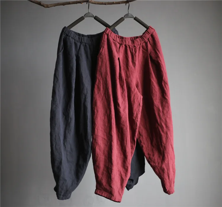 Autumn winter new style harem pants original washing linen pantalon knickerbockers loose artistic retro radish pants thickened
Autumn winter new style harem pants original washing linen pantalon knickerbockers loose artistic retro radish pants thickened