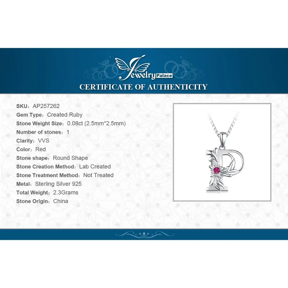 JewelryPalace Vintage Flowers Created Ruby Cubic Zirconia Initial P Pendant Necklace without Chain 925 Sterling Silver
JewelryPalace Vintage Flowers Created Ruby Cubic Zirconia Initial P Pendant Necklace without Chain 925 Sterling Silver