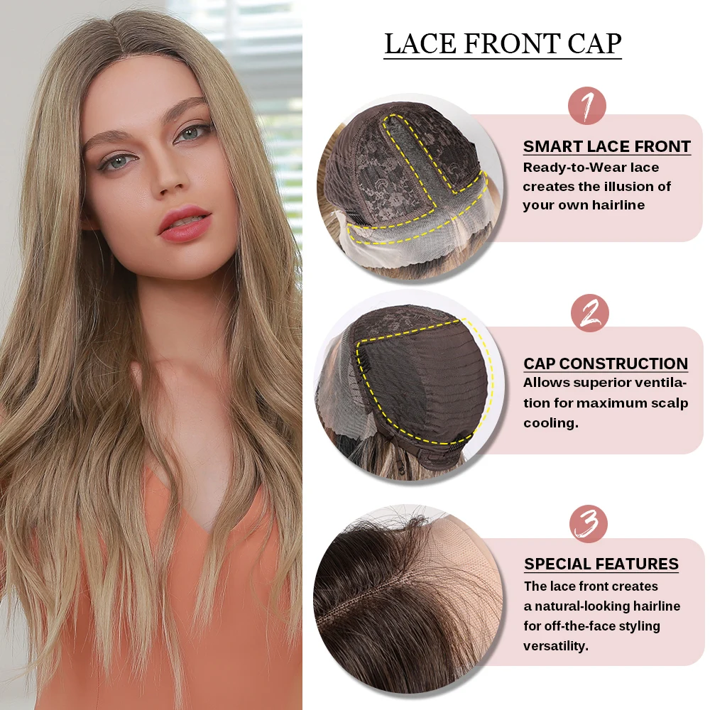 ALAN EATON Long Body Wave Lace Front Wigs for Women Middle Part Ombre Black Brown Cosplay Daily Use Synthetic Hair Lace Wigs
ALAN EATON Long Body Wave Lace Front Wigs for Women Middle Part Ombre Black Brown Cosplay Daily Use Synthetic Hair Lace Wigs