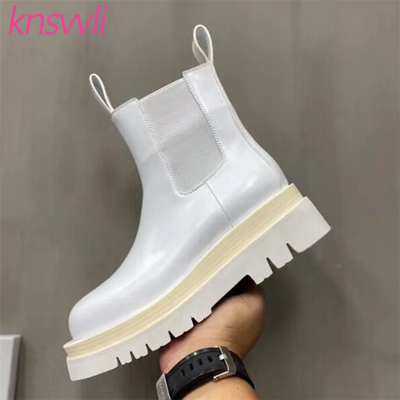 Thick Sole Platform Ankle Boots Women Round Toe Genuine Leather Chelsea Boots Britain Short Boots Flat Motorcycle Boots Woman
Thick Sole Platform Ankle Boots Women Round Toe Genuine Leather Chelsea Boots Britain Short Boots Flat Motorcycle Boots Woman