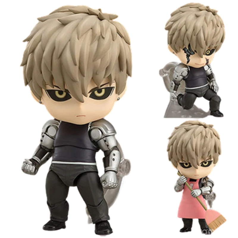 

One Punch-man Anime Figure Action Bald Superhero PVC Saitama Genos Clark Model Face Change Collectible Q version toys Gift 10cm