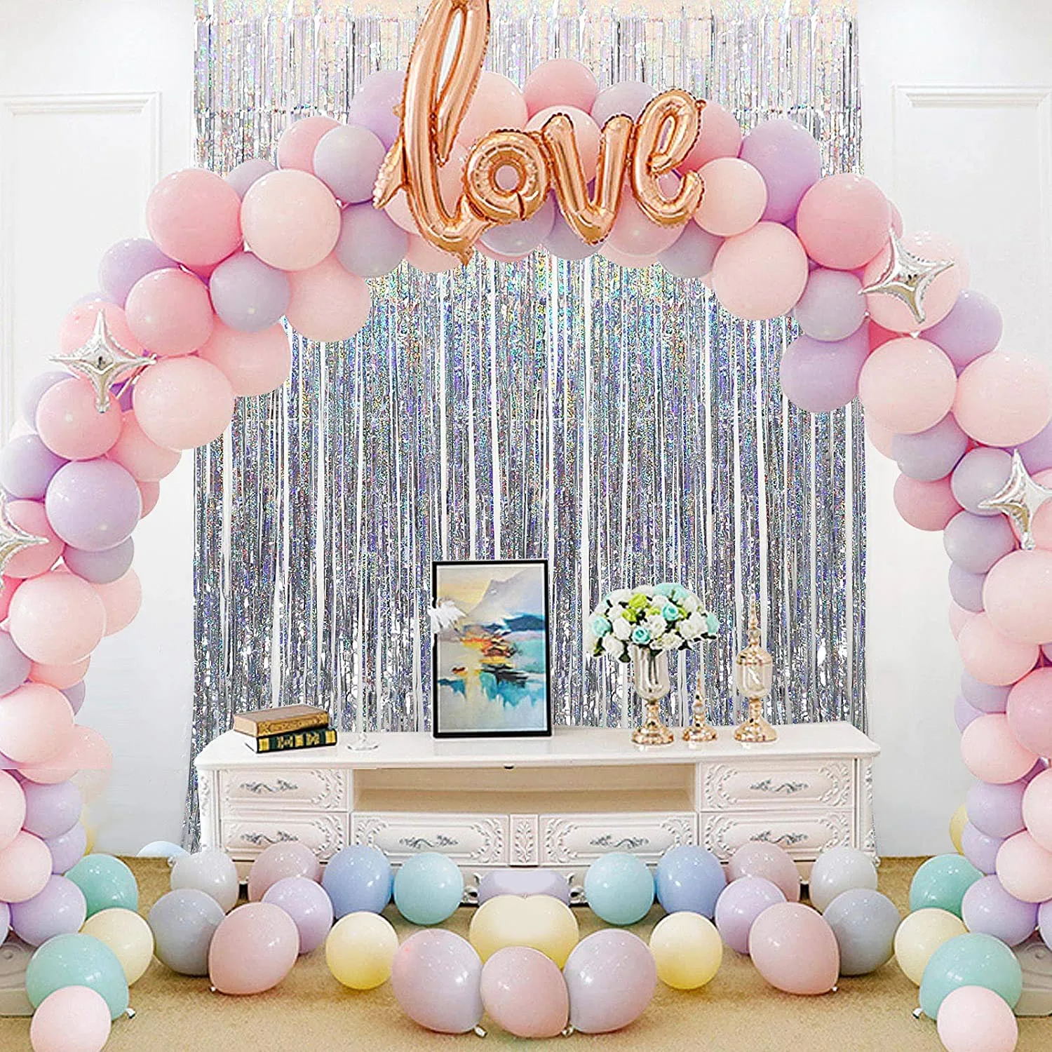2Pack Laser Metallic Foil Tinsel Fringe Curtain Birthday Wedding Bachelorette Party Decoration Photography Backdrop Bride to be
2Pack Laser Metallic Foil Tinsel Fringe Curtain Birthday Wedding Bachelorette Party Decoration Photography Backdrop Bride to be
