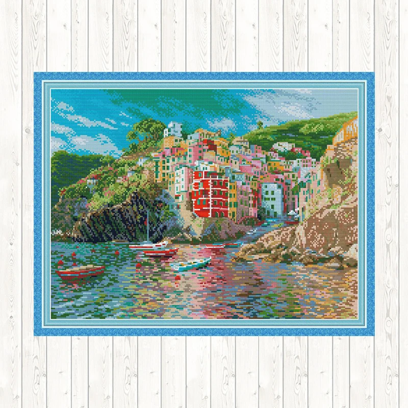 The Seaside Town Landscape Painting 14ct DIY Needlework Sets for Embroidery Cross Stitch 11CT Counted Print on Canvas Home Decor
The Seaside Town Landscape Painting 14ct DIY Needlework Sets for Embroidery Cross Stitch 11CT Counted Print on Canvas Home Decor