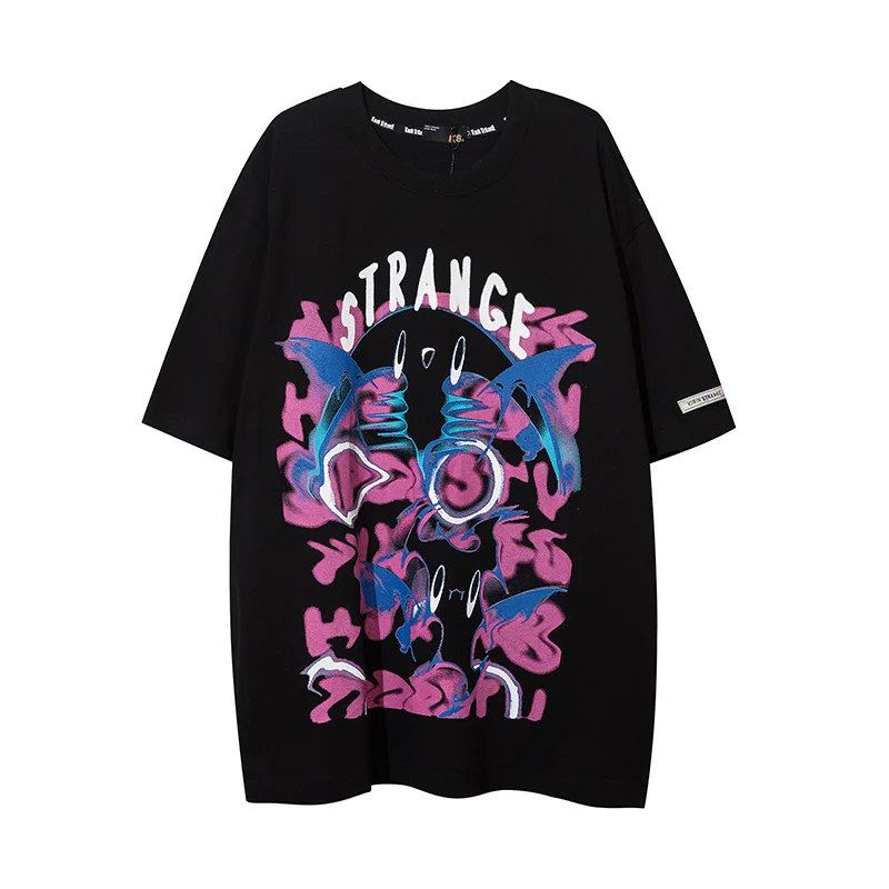 2021 Dark Men's T-shirt New Graffiti Printing Half Sleeve Worn Looking Washed-out Retro High Street Short Sleeve T-shirt Women
2021 Dark Men's T-shirt New Graffiti Printing Half Sleeve Worn Looking Washed-out Retro High Street Short Sleeve T-shirt Women