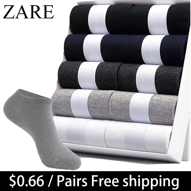 

ZARE Men's Cotton Socks New Style Black Business Men Socks Soft Breathable Summer Winter for Male Plus Size A1 C15