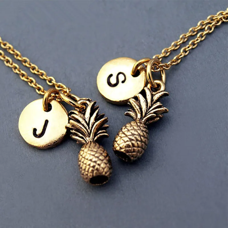 A-Z 26 Initial Letters Pineapple Necklace Collar Gold Silver Color fruit Jewelry Charms Best Friend Necklace Gifts wholesale
A-Z 26 Initial Letters Pineapple Necklace Collar Gold Silver Color fruit Jewelry Charms Best Friend Necklace Gifts wholesale