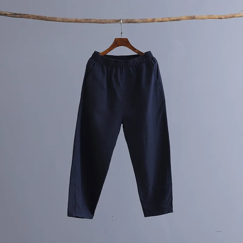 

Женские брюки из хлопка и льна, повседневные льняные укороченные брюки с морковкой, брюки для боевых искусств, весна-лето 2022