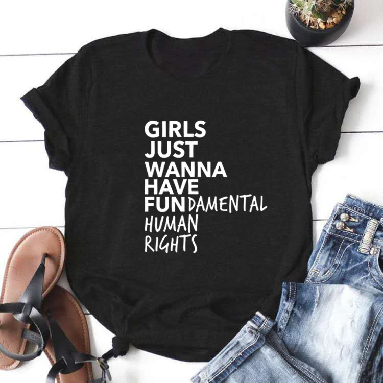 Women Casual Camisa Feminina Tee Girls Just Wanna Have Fundamental Printed Short Sleeve Tshirt Women O-neck Funny T Shirt
Women Casual Camisa Feminina Tee Girls Just Wanna Have Fundamental Printed Short Sleeve Tshirt Women O-neck Funny T Shirt