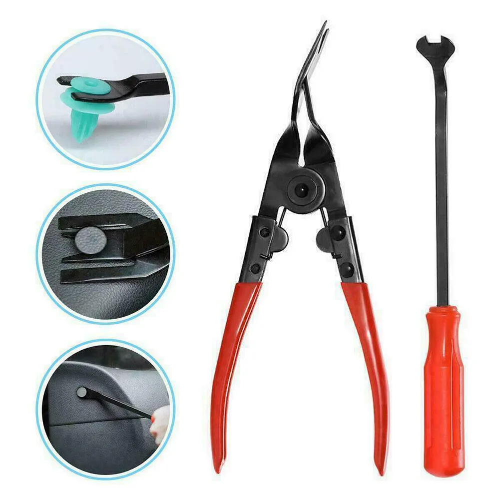2 Pcs / Set Upholstery Remover + Removal Pliers Door Trim Panel Rivet Clamp And Fastener Remover Puller Tool Kit
2 Pcs / Set Upholstery Remover + Removal Pliers Door Trim Panel Rivet Clamp And Fastener Remover Puller Tool Kit