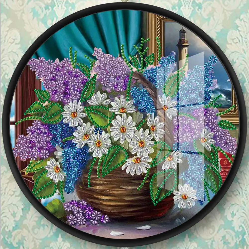 Purple Flower Pattern Diamond Painting With Round Frame DIY 5D Diamond Embroidery Cross Stitch Home Wall Decoration Gift
Purple Flower Pattern Diamond Painting With Round Frame DIY 5D Diamond Embroidery Cross Stitch Home Wall Decoration Gift