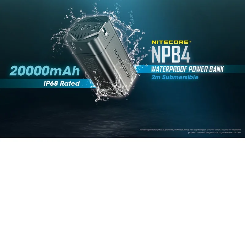 QC3.0 Output NITECORE NPB4 IP68 Rated Waterproof 20000mAh Power Bank Mobile Charger Certified by CE & FCC
QC3.0 Output NITECORE NPB4 IP68 Rated Waterproof 20000mAh Power Bank Mobile Charger Certified by CE & FCC