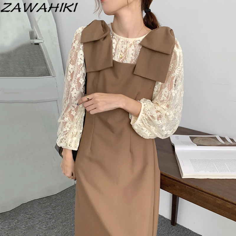 Костюм zawhiki, корейское осеннее ретро платье с вышивкой, с бантом и разрезом, комплект из двух предметов для женщин
Костюм zawhiki, корейское осеннее ретро платье с вышивкой, с бантом и разрезом, комплект из двух предметов для женщин