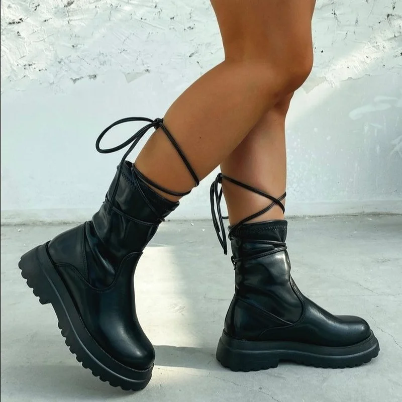 Winter Women Ankle Boots Black Leather 2021 Fashion Autumn PU Leather Warm Motorcycle Non-slip Waterproof Female Platform Shoes
Winter Women Ankle Boots Black Leather 2021 Fashion Autumn PU Leather Warm Motorcycle Non-slip Waterproof Female Platform Shoes