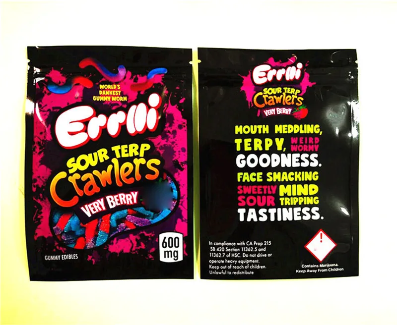 

Disposable SOUR BRITE Sour Crawler edibles package mylar Bags 420 Edible Packaging Bag Vape Carts Puff Atomizer smell proof myla
