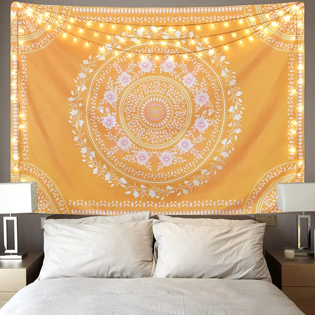 Claswcalor Sketched Medallion Tapestry, Mandala Floral Tapestries, Yellow Tapestry for Room
Claswcalor Sketched Medallion Tapestry, Mandala Floral Tapestries, Yellow Tapestry for Room