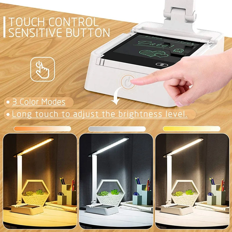 LED Desk Lamp,Table Lamp with 3 Lighting Modes&Stepless Dimming Contact Control,for Home Office,With LCD Writing Tablet
LED Desk Lamp,Table Lamp with 3 Lighting Modes&Stepless Dimming Contact Control,for Home Office,With LCD Writing Tablet