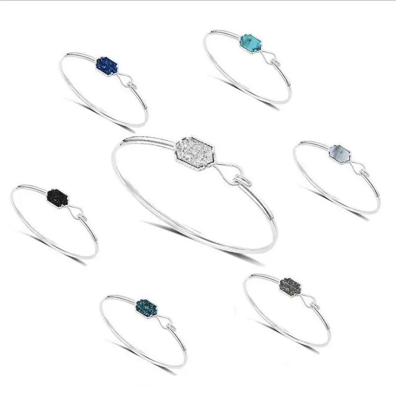 Druzy браслет Drusy смолы каменные браслеты золото Цвет Фирменное ювелирное изделие
