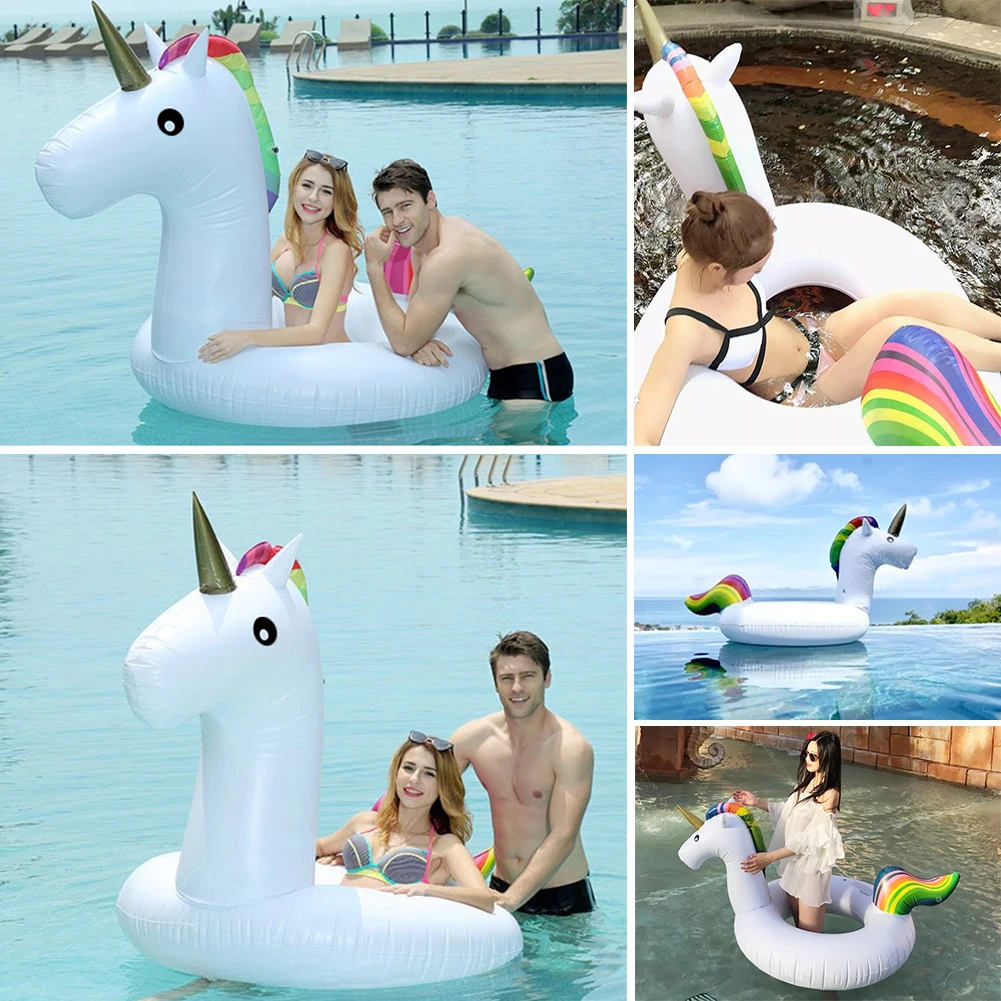 

Cartoon Inflatable Swimming Ring Thickened PVC Armpit Float Row Pool Toys Air Mattress Trendy Easy Clean Life Buoy Pool Accessor