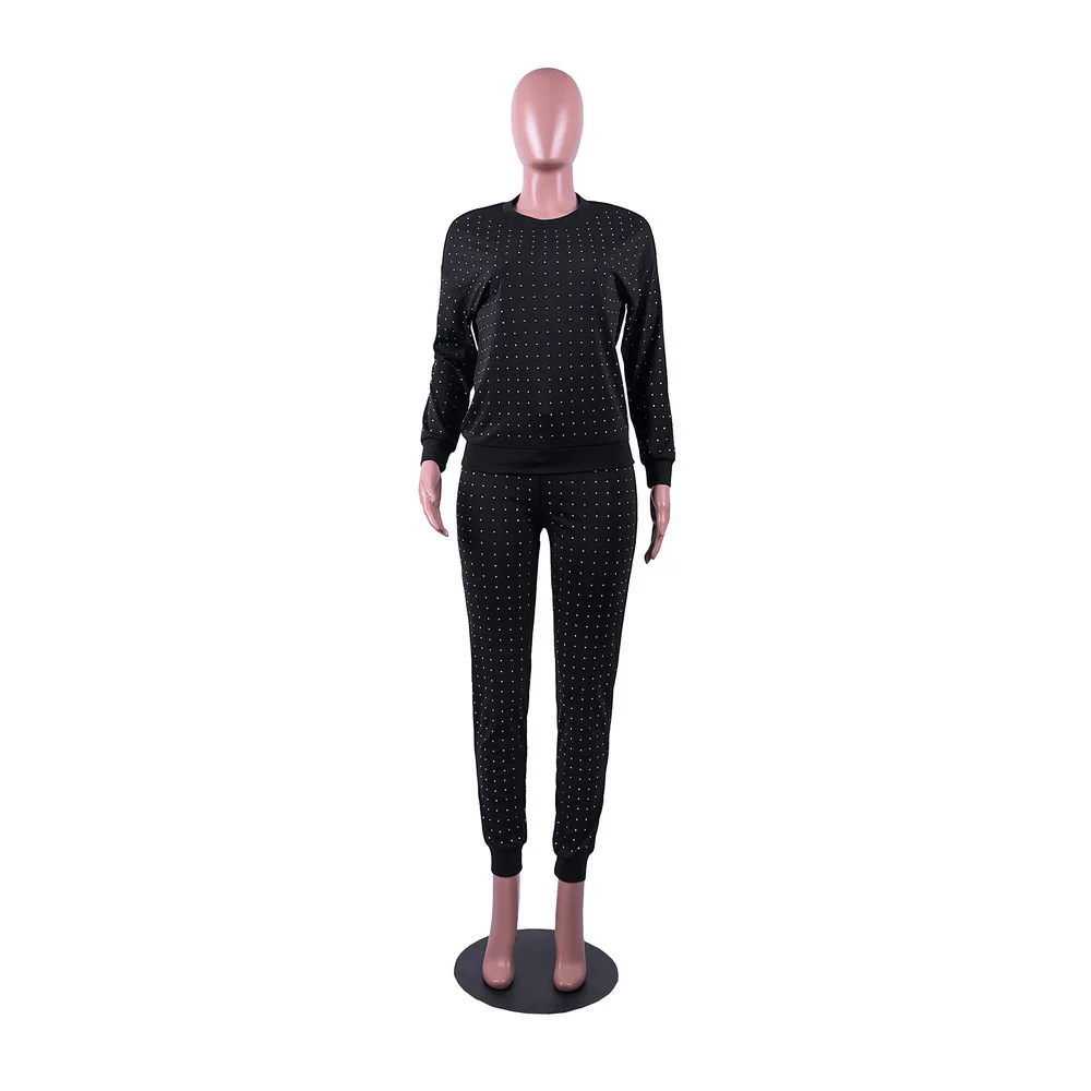 Glitter Rhinestones Spliced Two Piece Tracksuit Women's Costumes O-neck Full Sleeve Pullover Top+pockets Long Pant Female Outfit
Glitter Rhinestones Spliced Two Piece Tracksuit Women's Costumes O-neck Full Sleeve Pullover Top+pockets Long Pant Female Outfit