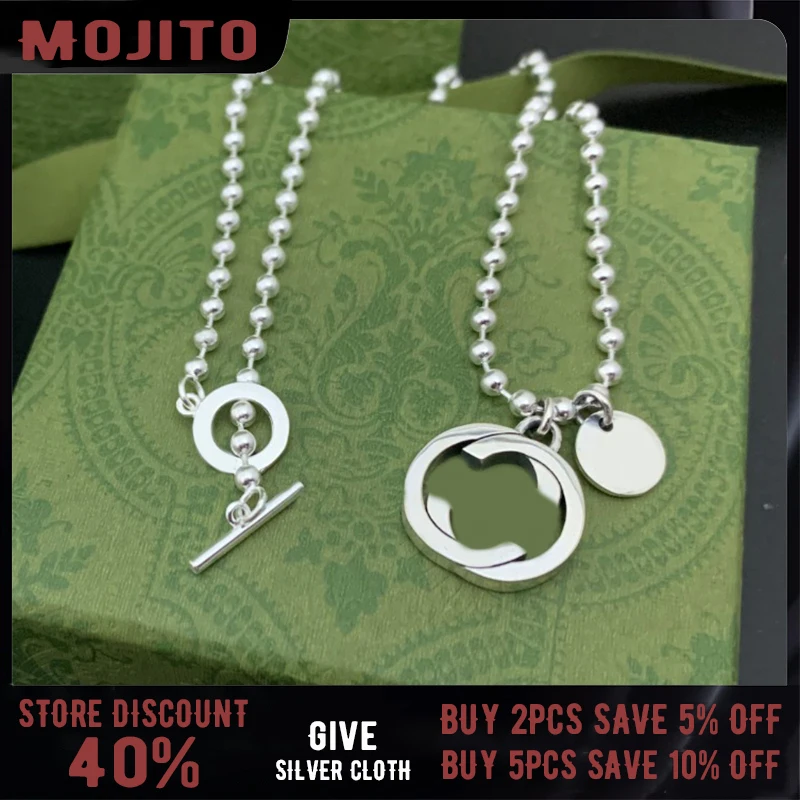 Ag S925 Sterling Silver Luxury Gg Necklace High Quality Fashion Temperament Jewelry Unisex Couple Necklace Original Brand Gift
Ag S925 Sterling Silver Luxury Gg Necklace High Quality Fashion Temperament Jewelry Unisex Couple Necklace Original Brand Gift