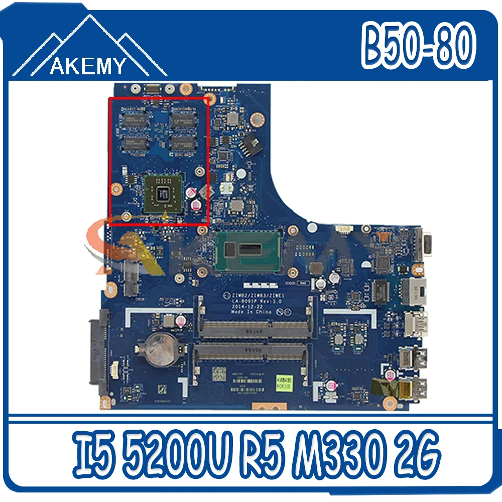 Akemy ZIWB2/ZIWB3/ZIWE1 LA-B091P материнская плата для ноутбука Lenovo B50-80 N50-80 Материнская плата ноутбука процессор I5 5200U R5 M330 2G
Akemy ZIWB2/ZIWB3/ZIWE1 LA-B091P материнская плата для ноутбука Lenovo B50-80 N50-80 Материнская плата ноутбука процессор I5 5200U R5 M330 2G