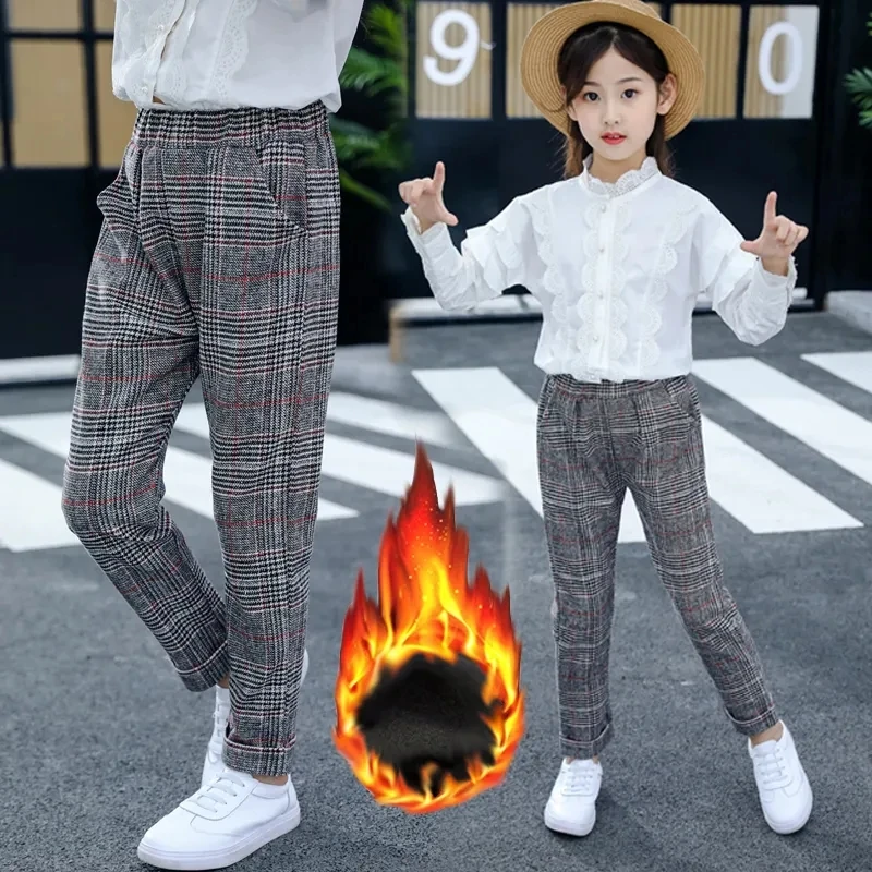 Winter Polyester Girls Pants 2021 New Korean Version Plus Velvet Thicken Lattice Trousers Casual Children's Pants 4-14 Years Old
Winter Polyester Girls Pants 2021 New Korean Version Plus Velvet Thicken Lattice Trousers Casual Children's Pants 4-14 Years Old