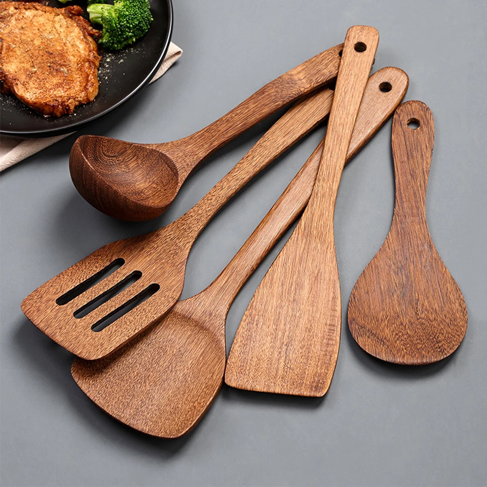 5pcs/set Wooden Cooking Utensils Wooden Spatula Wooden Rice Spoon Wooden Soup Scoop Cooking Kitchen Utensils Supplies
5pcs/set Wooden Cooking Utensils Wooden Spatula Wooden Rice Spoon Wooden Soup Scoop Cooking Kitchen Utensils Supplies