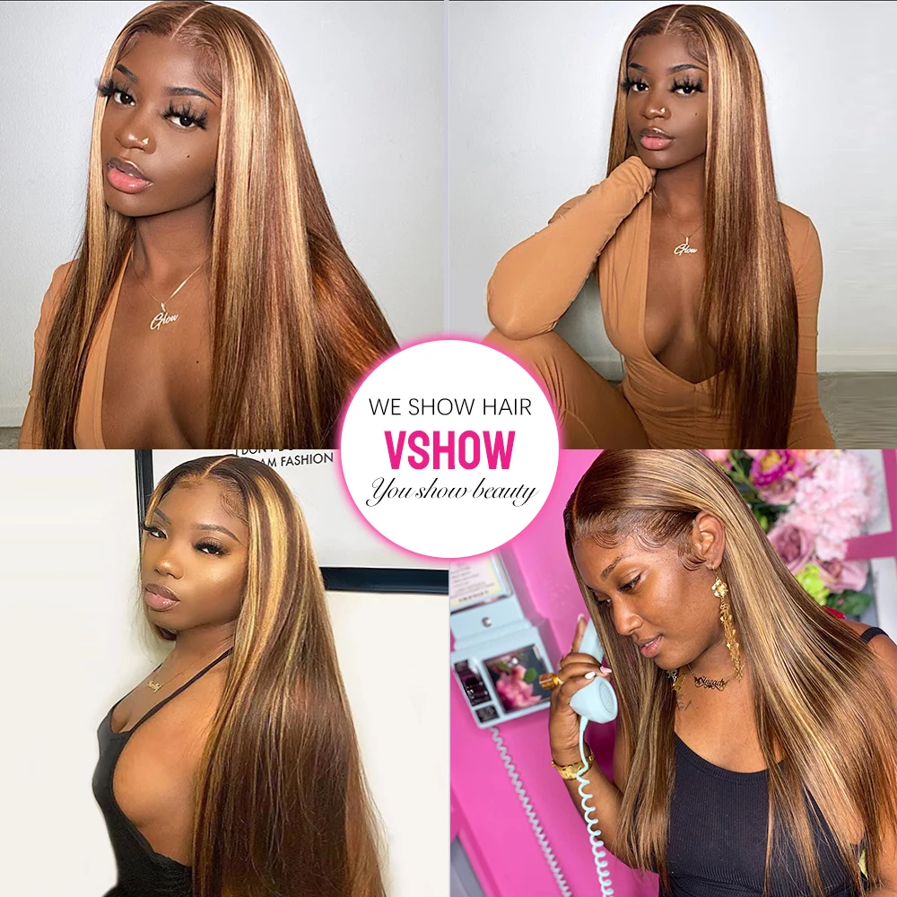 VSHOW Straight 4/27 Highlight 13x4 Lace Frontal Wig Ombre Honey Blonde Wigs 4x4 Lace Closure Wig Brazilian Human Hair Laced Wigs
VSHOW Straight 4/27 Highlight 13x4 Lace Frontal Wig Ombre Honey Blonde Wigs 4x4 Lace Closure Wig Brazilian Human Hair Laced Wigs