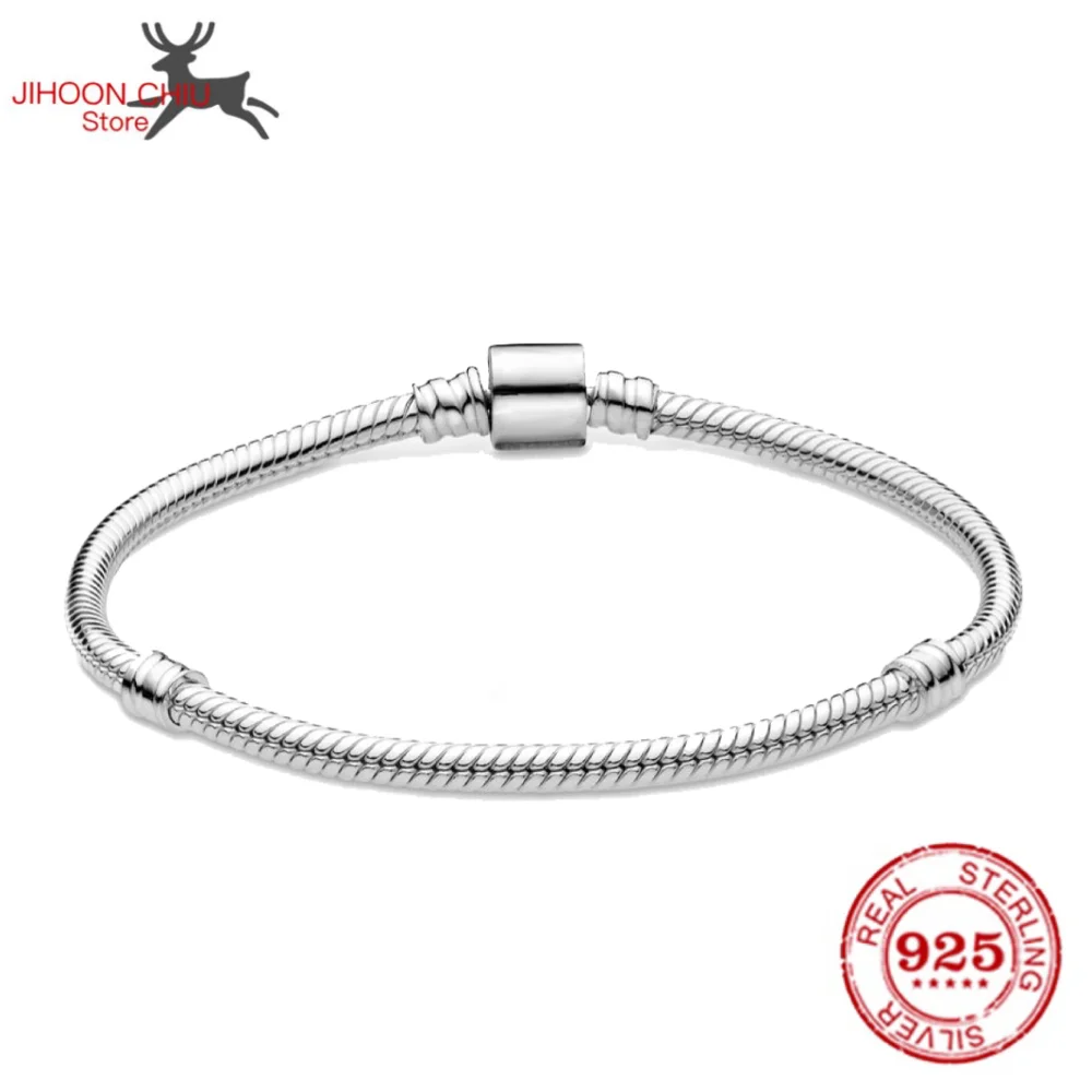 Hot Sale 100% 925 sterling silver bracelet for women Fit authentic original Pan Charm chain Snake bracelet classic DIY jewelry
Hot Sale 100% 925 sterling silver bracelet for women Fit authentic original Pan Charm chain Snake bracelet classic DIY jewelry