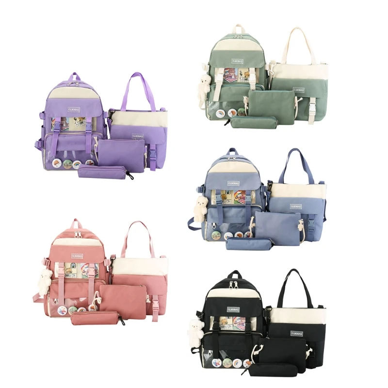 K3NF 4pcs/set Canvas School Bag for Teenagers Girls Student Women Travel Backpacks
K3NF 4pcs/set Canvas School Bag for Teenagers Girls Student Women Travel Backpacks